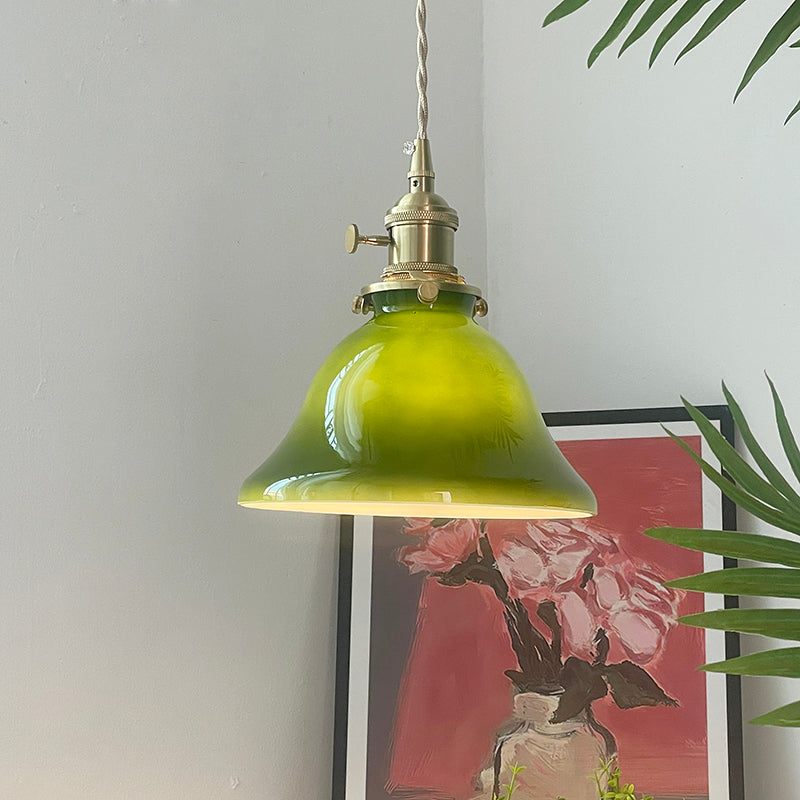 Hailie Vintage LED Lámpara Colgante Verde Metal Vidrio Dormitorio