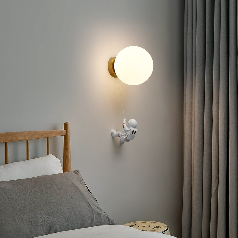 Fateh Moderno Luna LED Apliques Blanco Resina Habitación Infantil