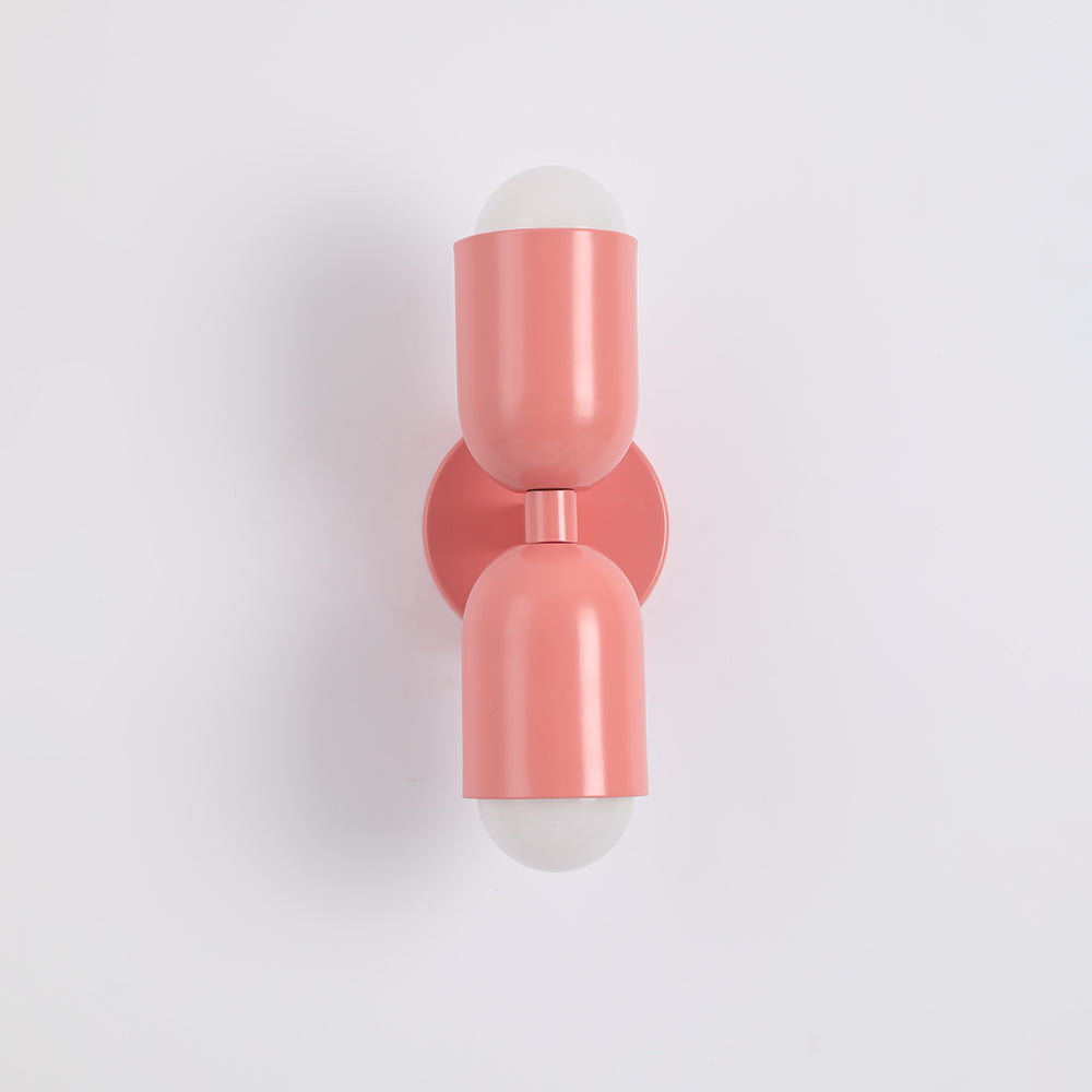 Morandi Moderno Doble Foco Cilíndrico Metal Aplique de Pared Verde/Rosa/Rojo