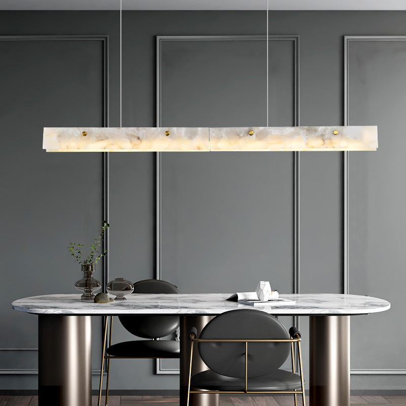 Edge Moderno LED Lámpara Colgante Blanco Mármol Comedor/Bar