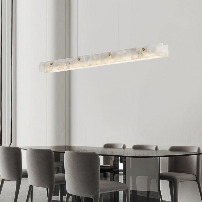 Edge Moderno LED Lámpara Colgante Blanco Mármol Comedor/Bar