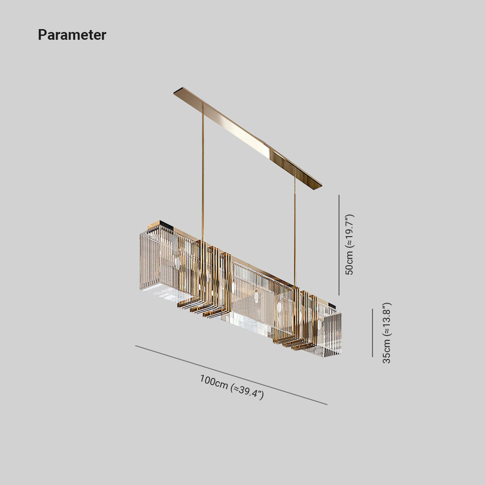 Kajetan Moderna Rectangular Metal Lámpara Colgante Luja Dorado