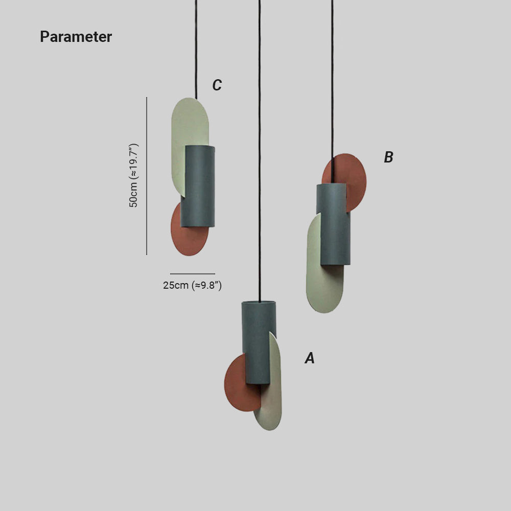 Morandi Minimalista Irregular Metal Lámpara Colgante Verde