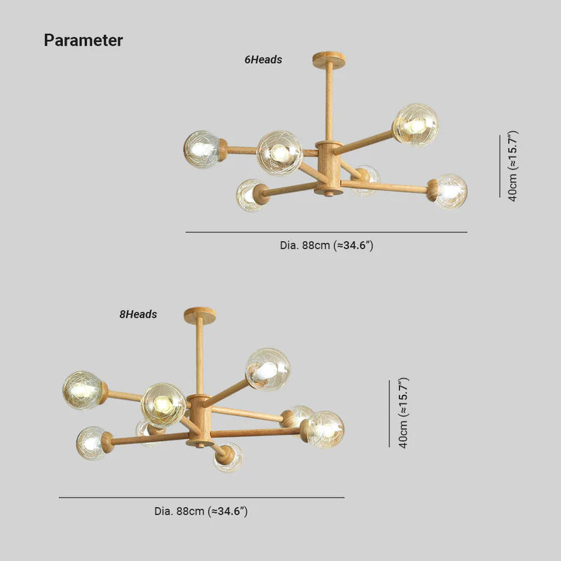 Ozawa Diseño Geométrica Lámpara de Techo Madera