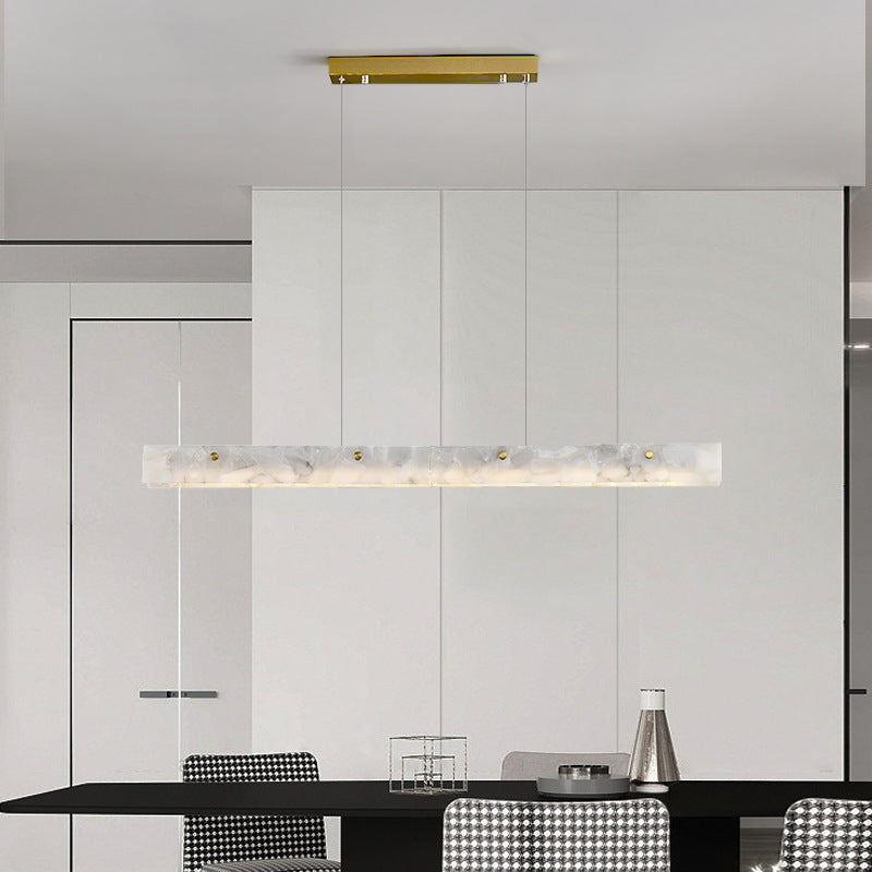 Edge Moderno LED Lámpara Colgante Blanco Mármol Comedor/Bar