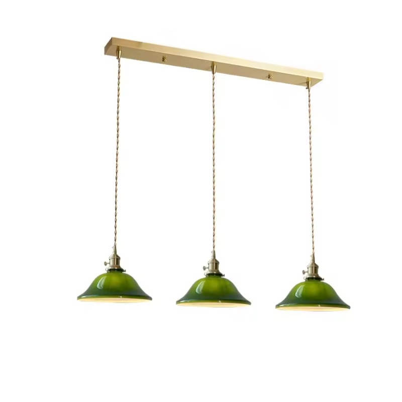 Hailie Vintage LED Lámpara Colgante Verde Metal Vidrio Dormitorio