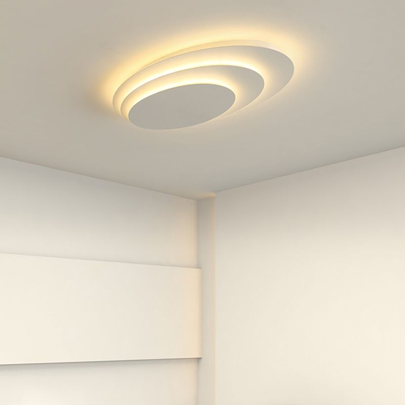 Quinn Lámpara de Techo Modern Nordic Flush Mount Blanco Acrílico/Metal Salón