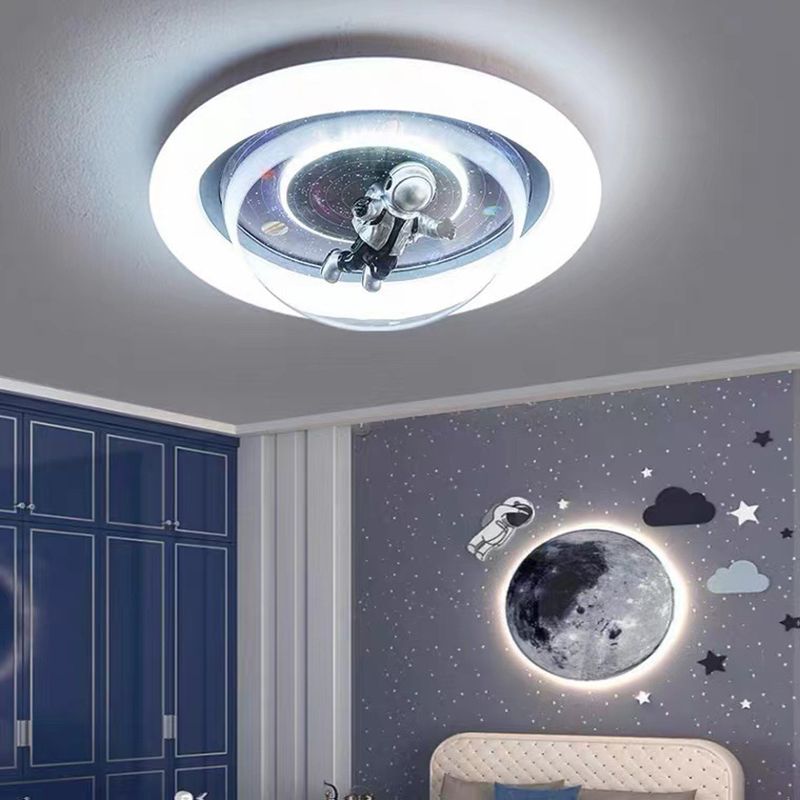 Fateh Luz de Techo Colgante Astronauta Moderna Metal/Acrílico Rosa/Azul Dormitorio