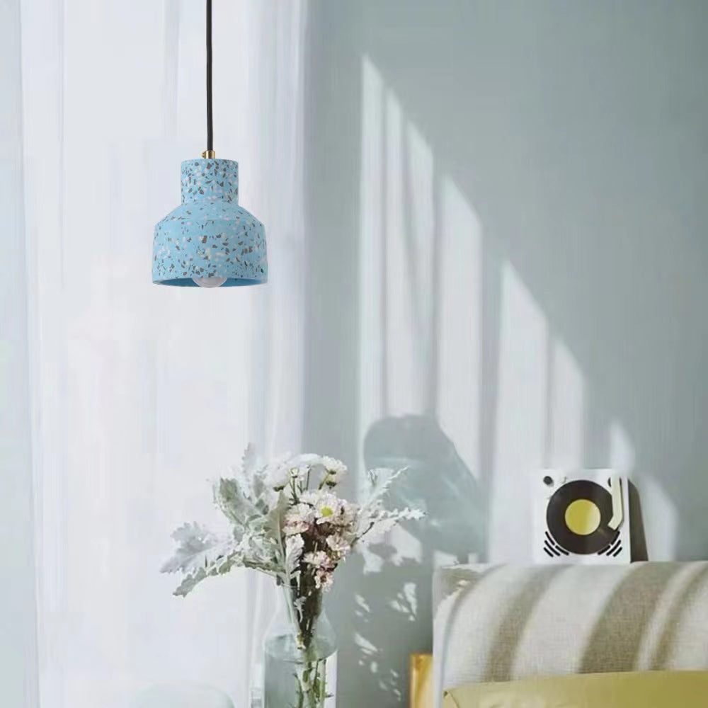 Morandi Moderna Cuadrado LED Metal/Cemento Lámpara Colgante, Negra/Azul/Roja/Blanca