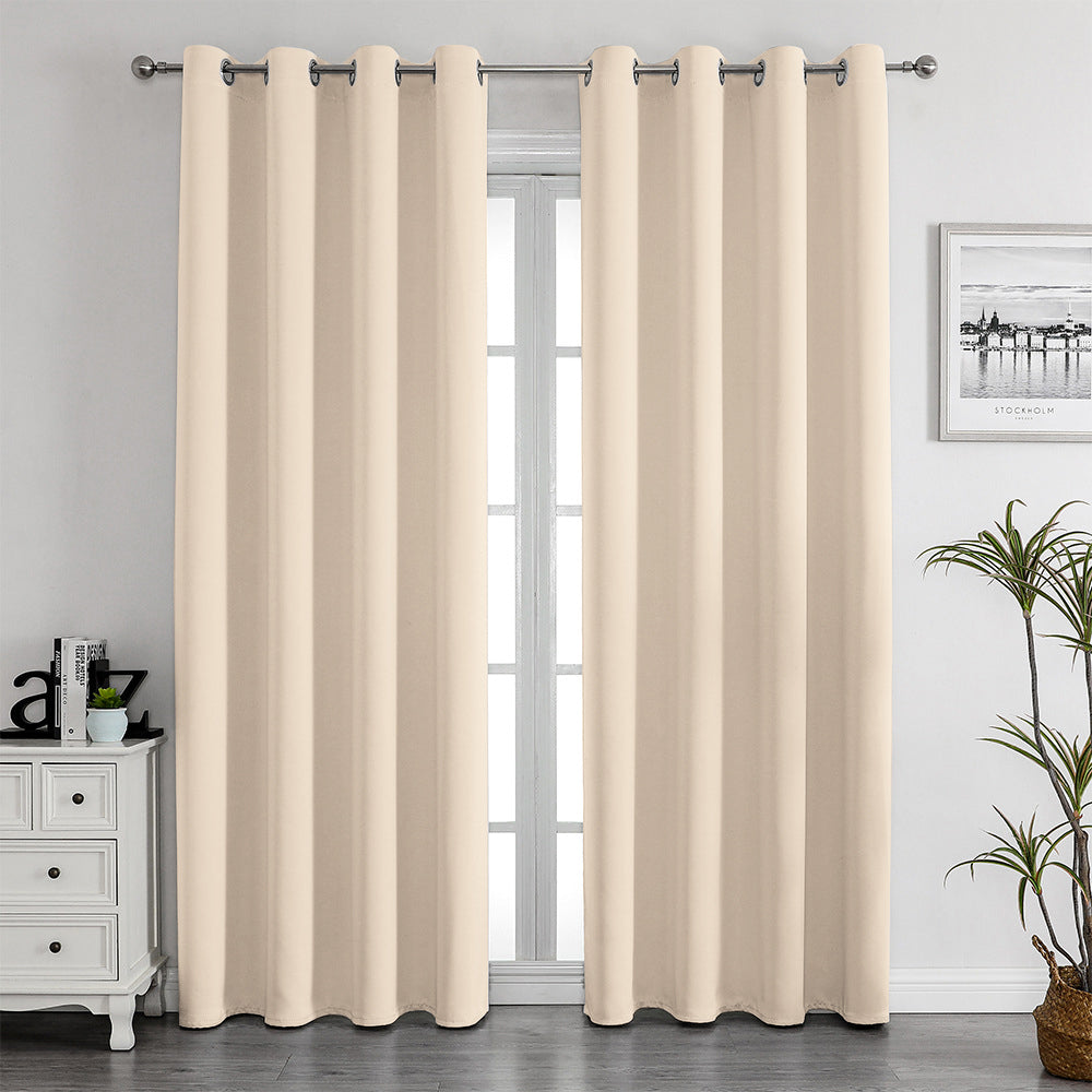 Velvet Minimalist Curtain Grommet Cloud