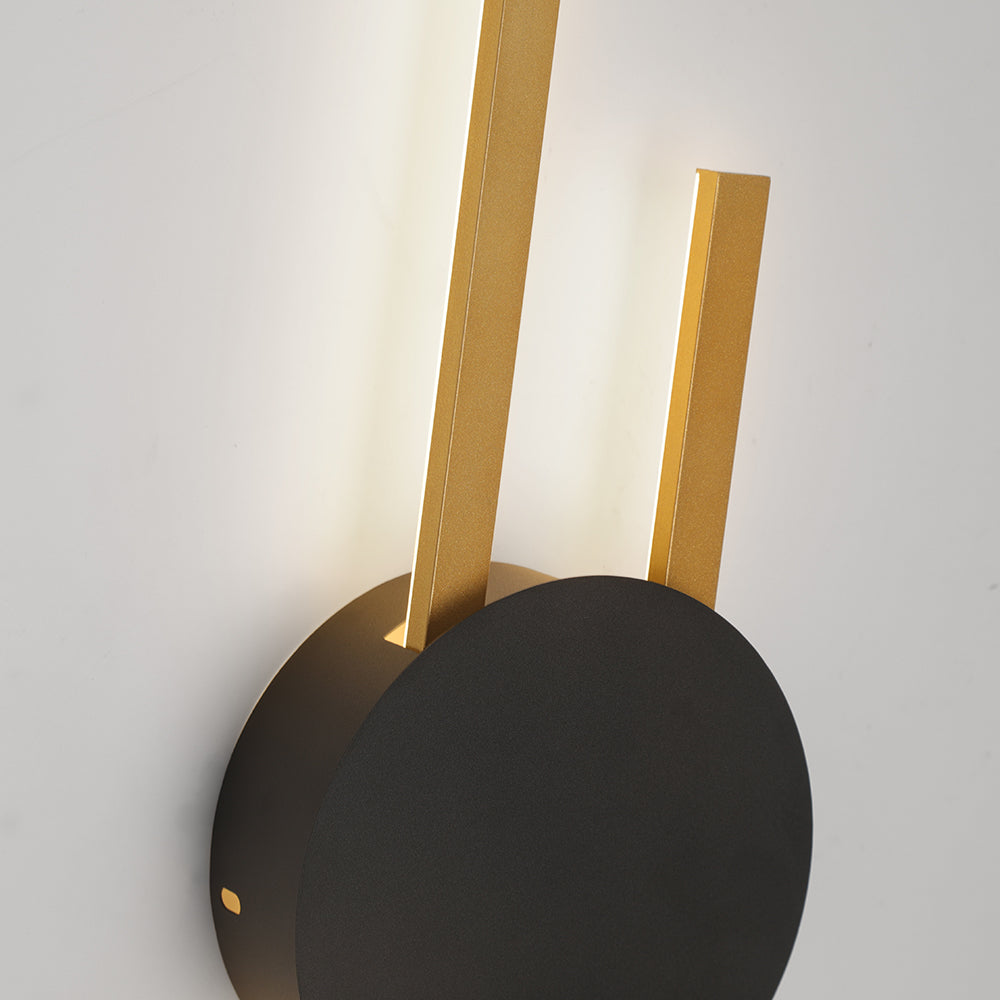 Alana Moderno Lineal Metal/Acrílico LED Aplique de Pared Negro/Dorado