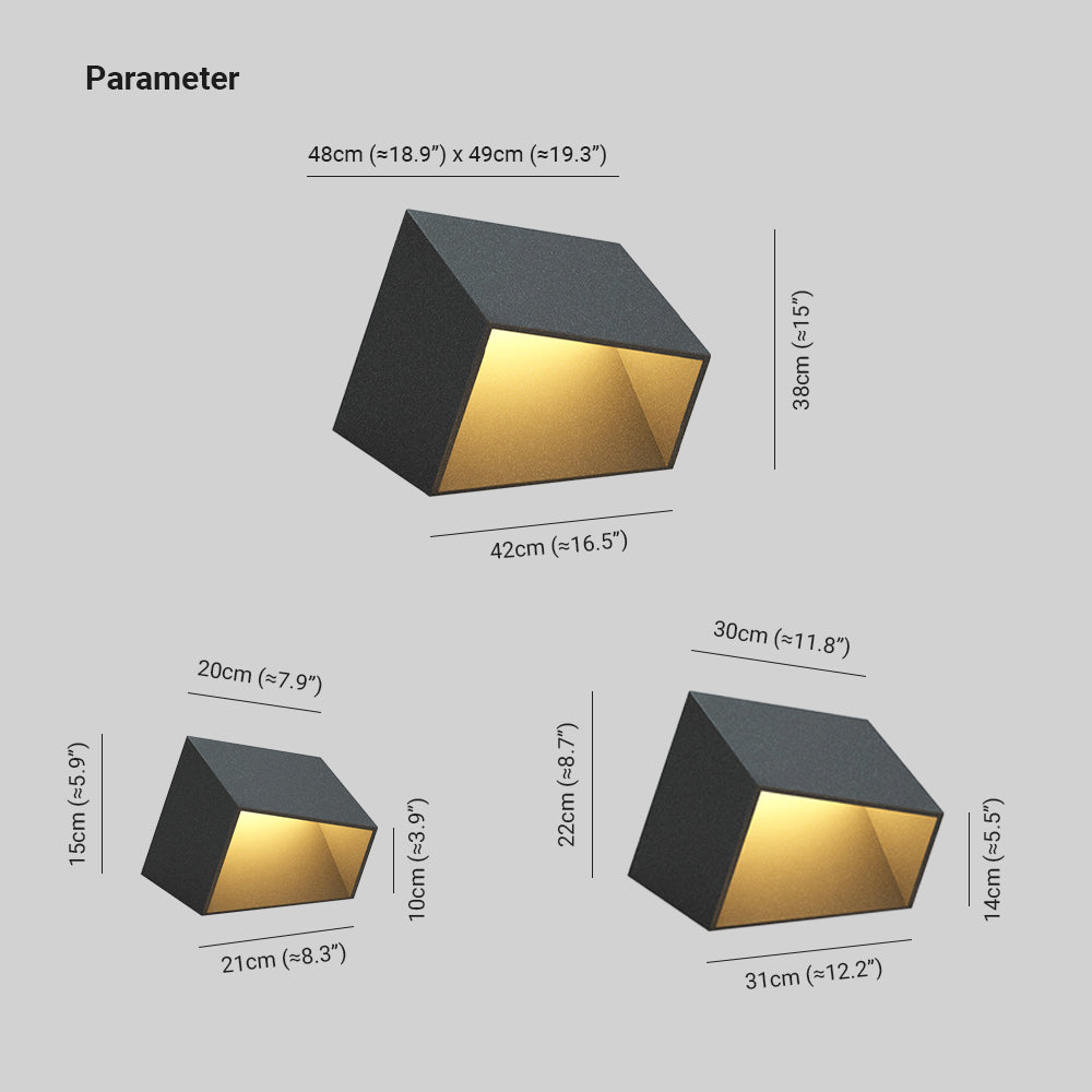 Orr Moderna Trapezoidal Metal/Acrílico Solar Lámpara Exterior, Negro