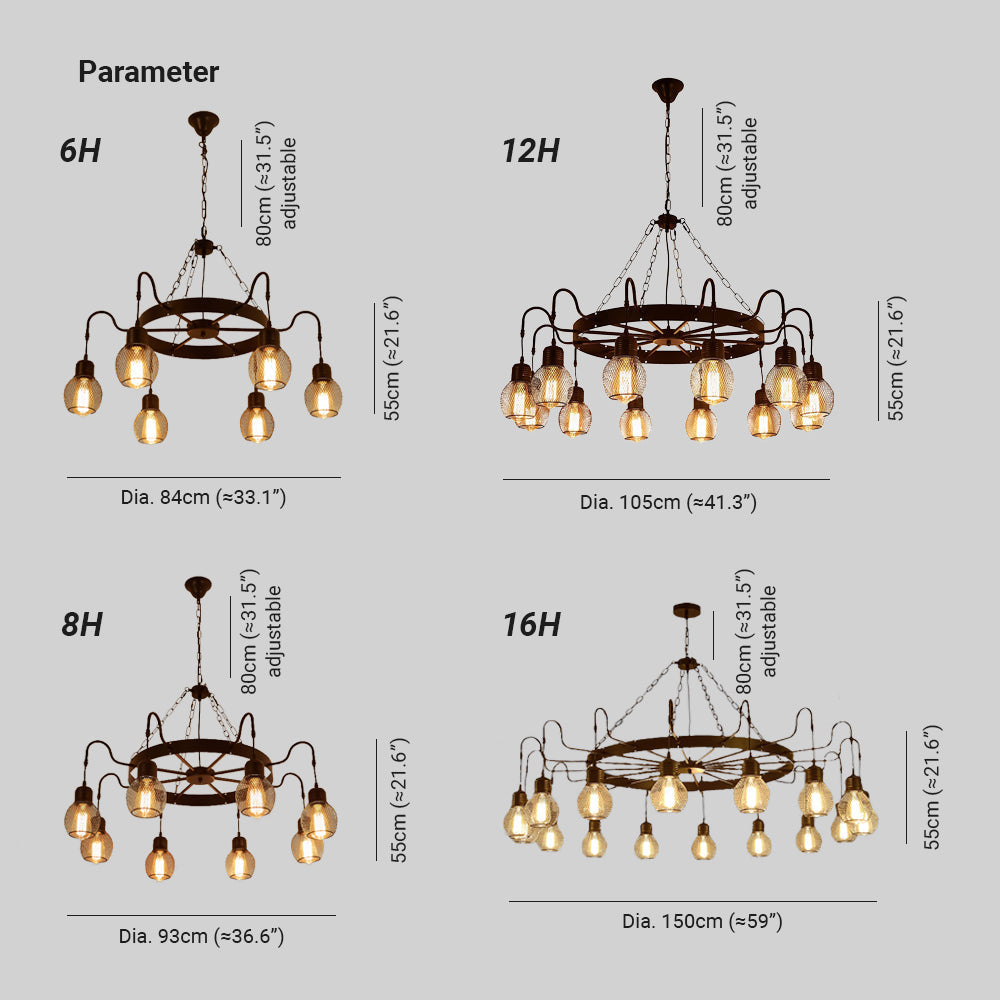 Alessio Industrial LED Lámparas de araña Metal/Vidrio Comedor/Dormitorio