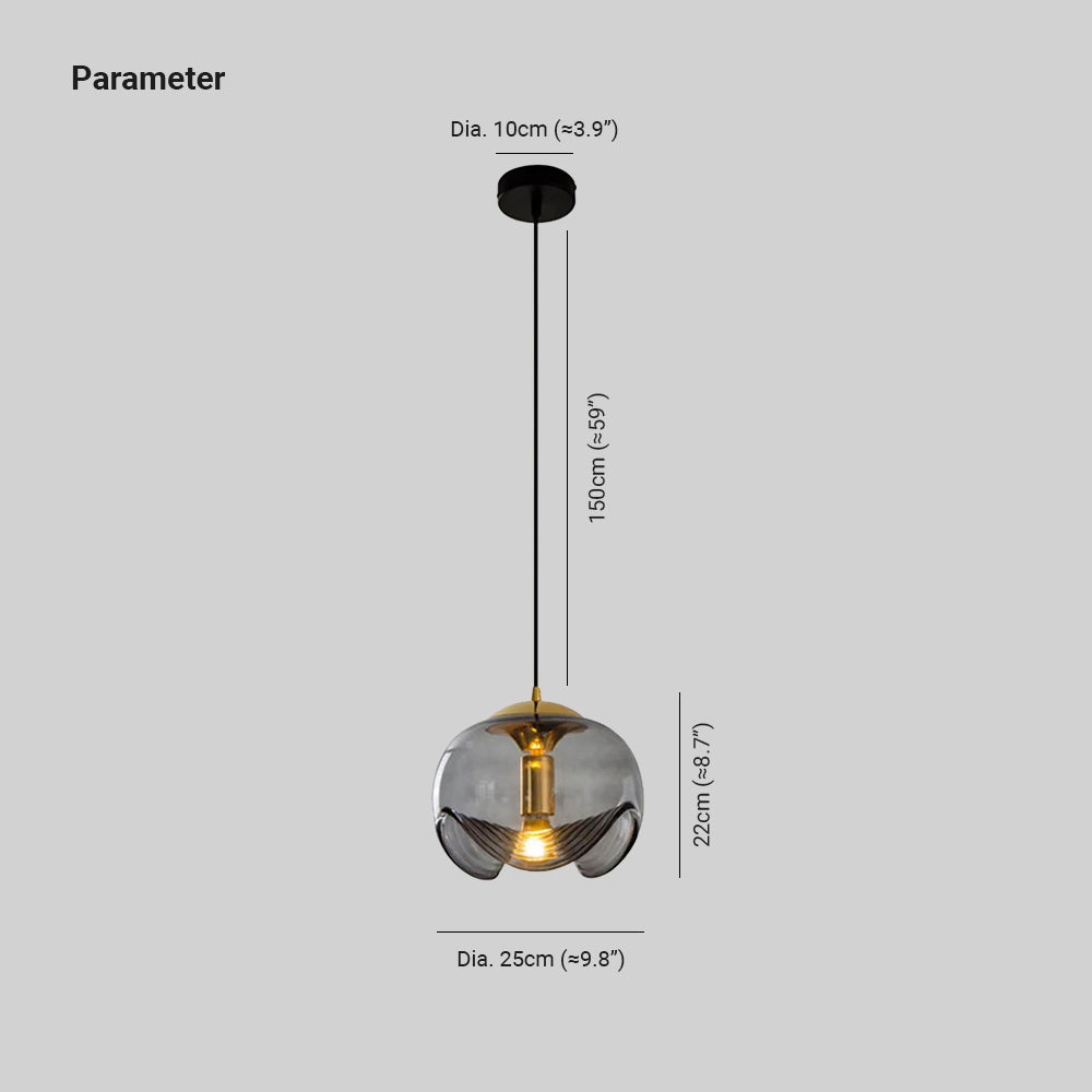 Hailie Especial LED Redondo Lámpara colgante Negro Vidrio Bar/Salón