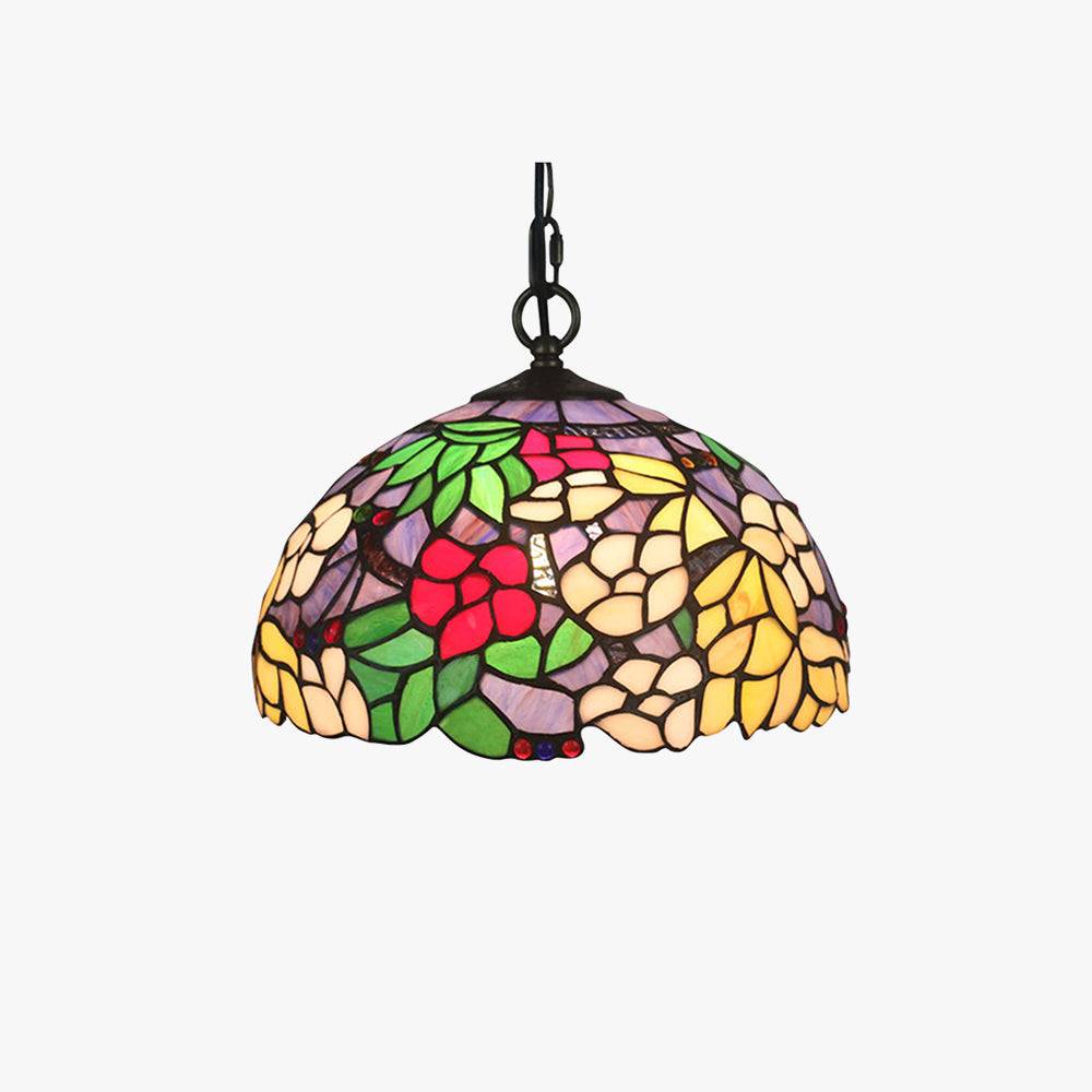 Eryn Retro LED Lámpara colgante Multicolor Flor Vidrio Salón