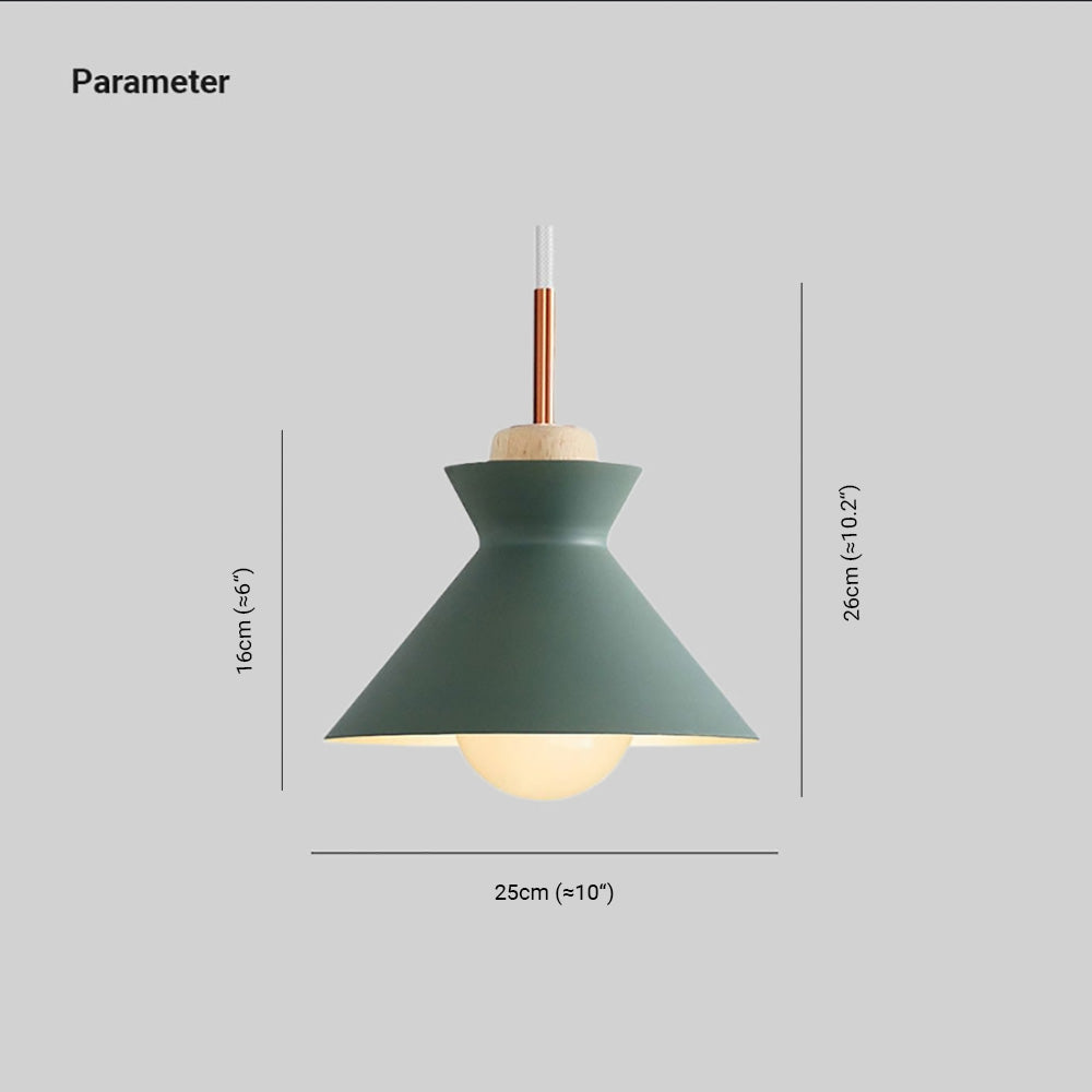 Morandi Moderna Minimalista Cónico Metal Lámpara Colgante Gris/Verde/Amarillo