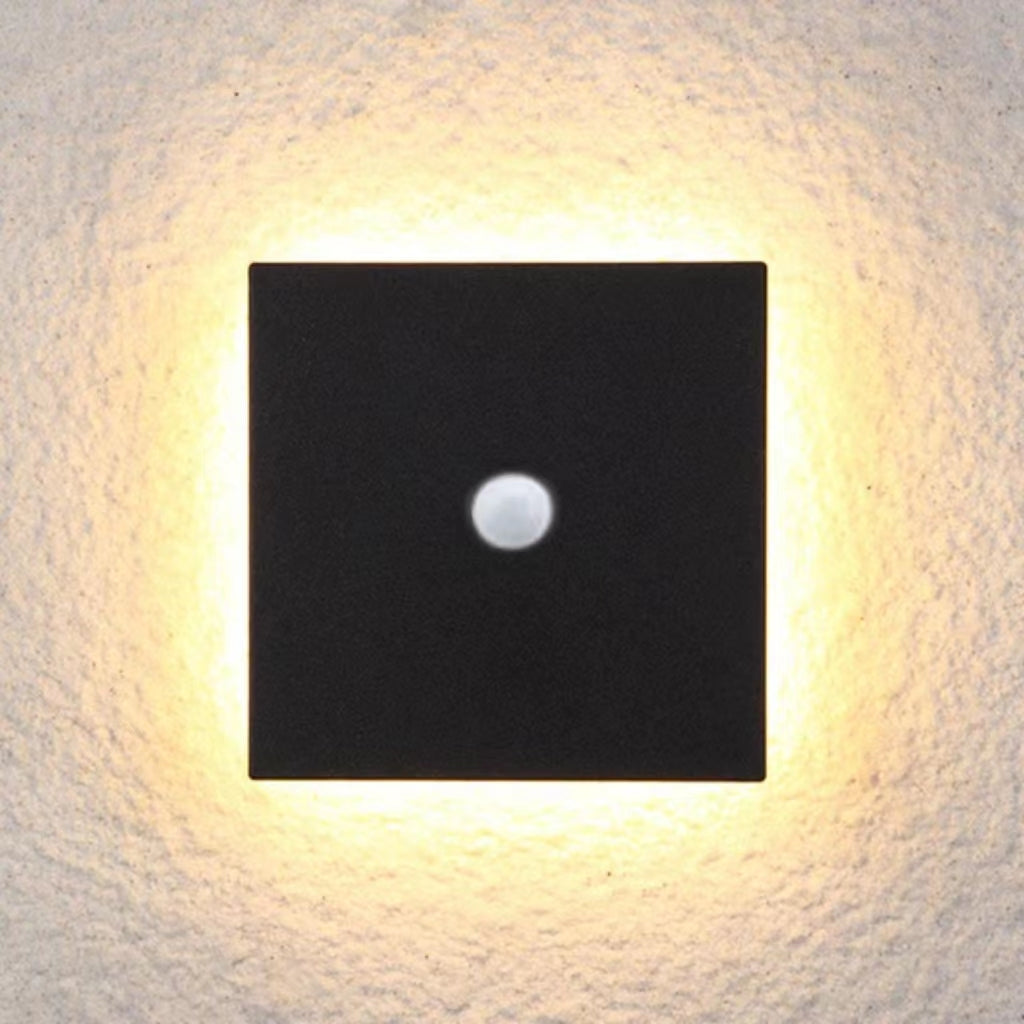 Orr Minimalista Moderno Redondo/Cuadrado Metal LED Aplique de Pared Exterior Negro/Blanco