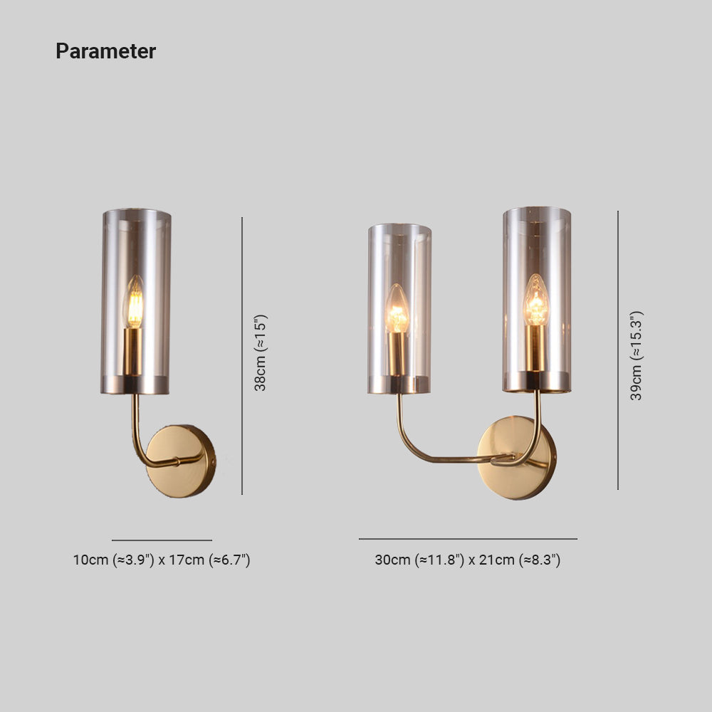 Leigh Nórdico Moderno Apliques 1/2 Luces Metal/Vidrio Salón/Dormitorio/Comedor