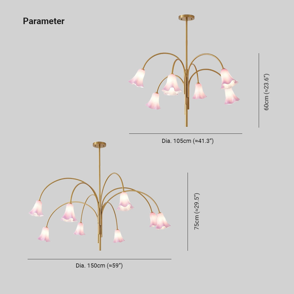 Lily Francés Vintage Lámparas De Araña Metal Vidrio Salón Comedor