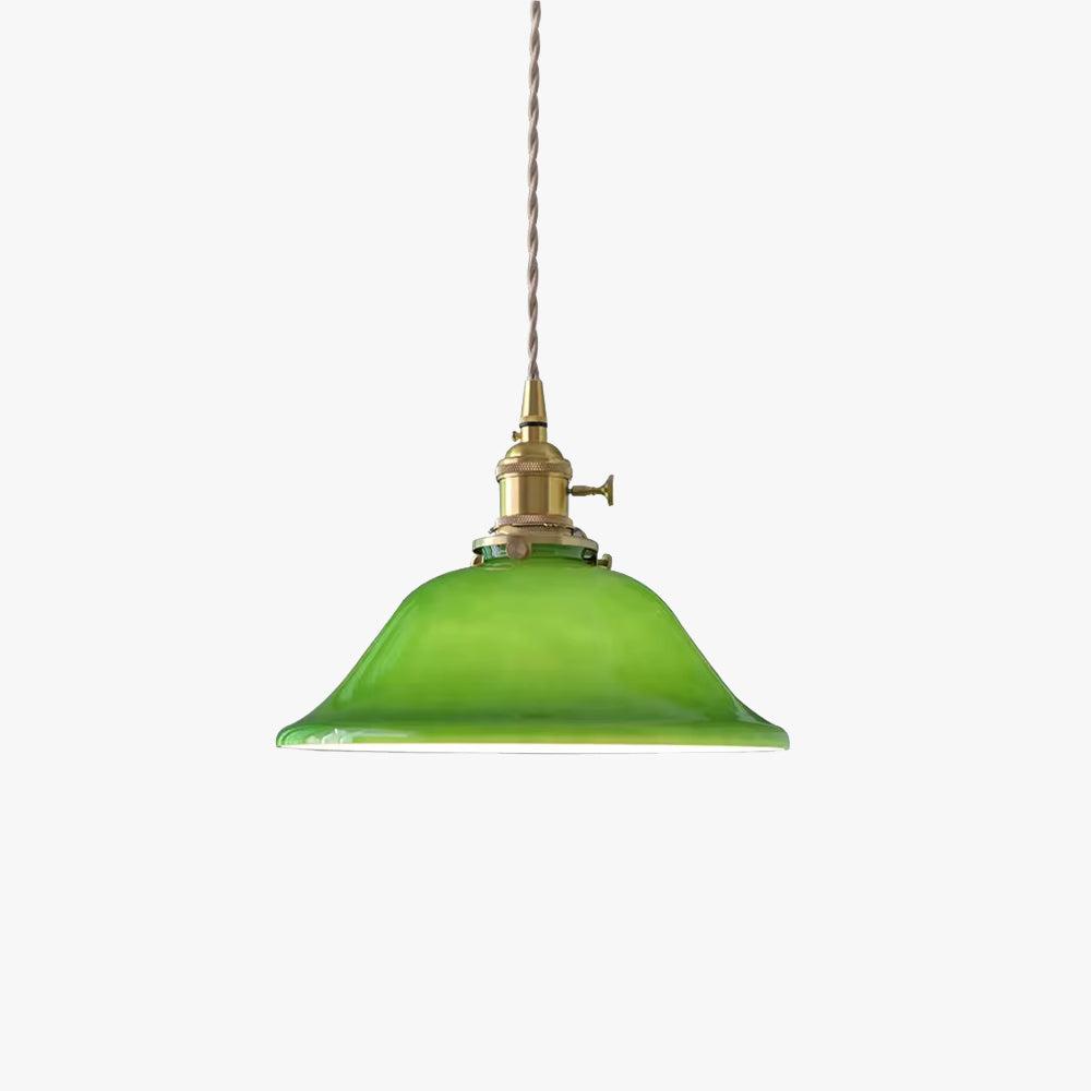 Hailie Vintage LED Lámpara Colgante Verde Metal Vidrio Dormitorio