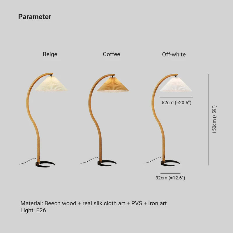 Ozawa Moderno Geométrico Metal LED Lámpara de Pie Blanco/Beige/Café