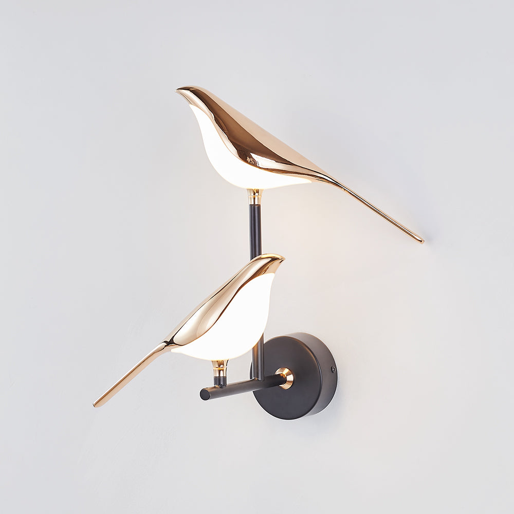Clifford Decorativo Pájaro Metal/Acrílico LED Aplique de Pared Dorada