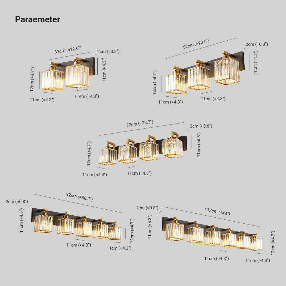 Kirsten Vintage LED Metal/Cristal Aplique de Pared Para Espejo, Dorado