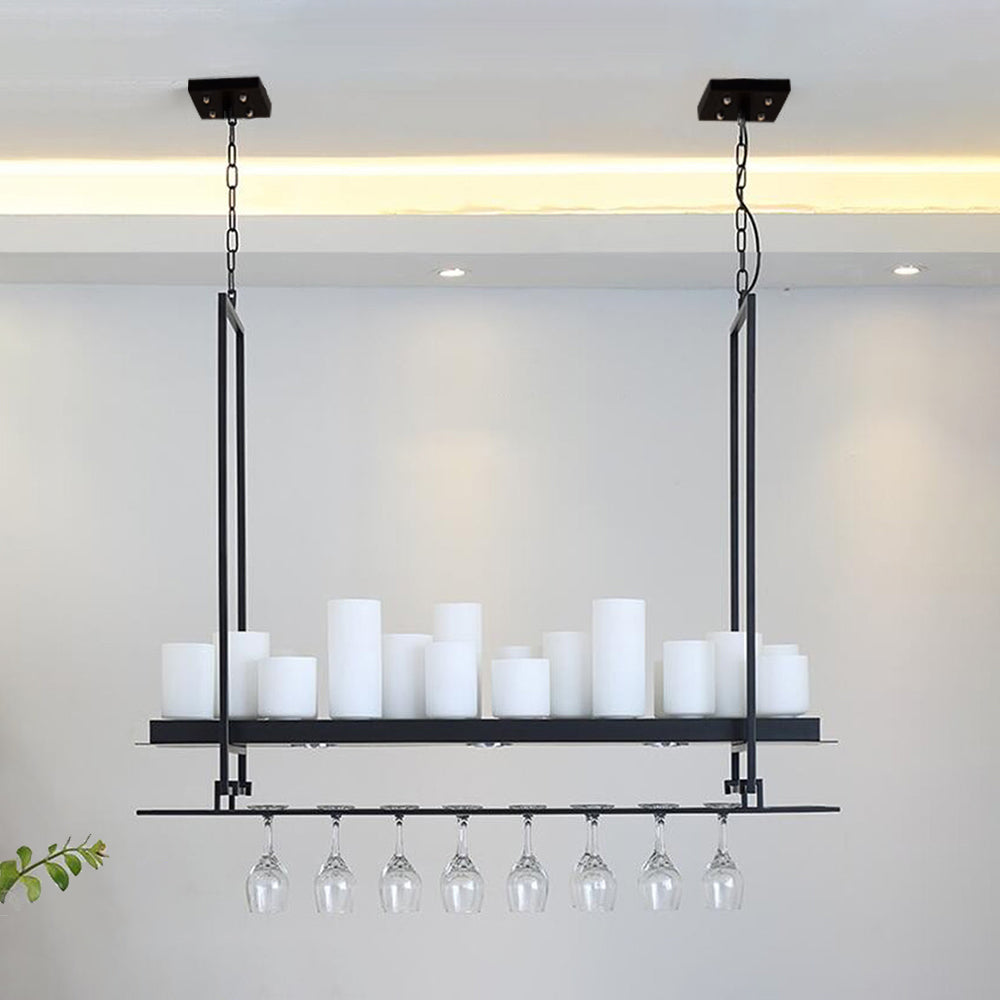 Alessio Moderna Diseño Metal/Vidrio Lámpara Colgante Negra