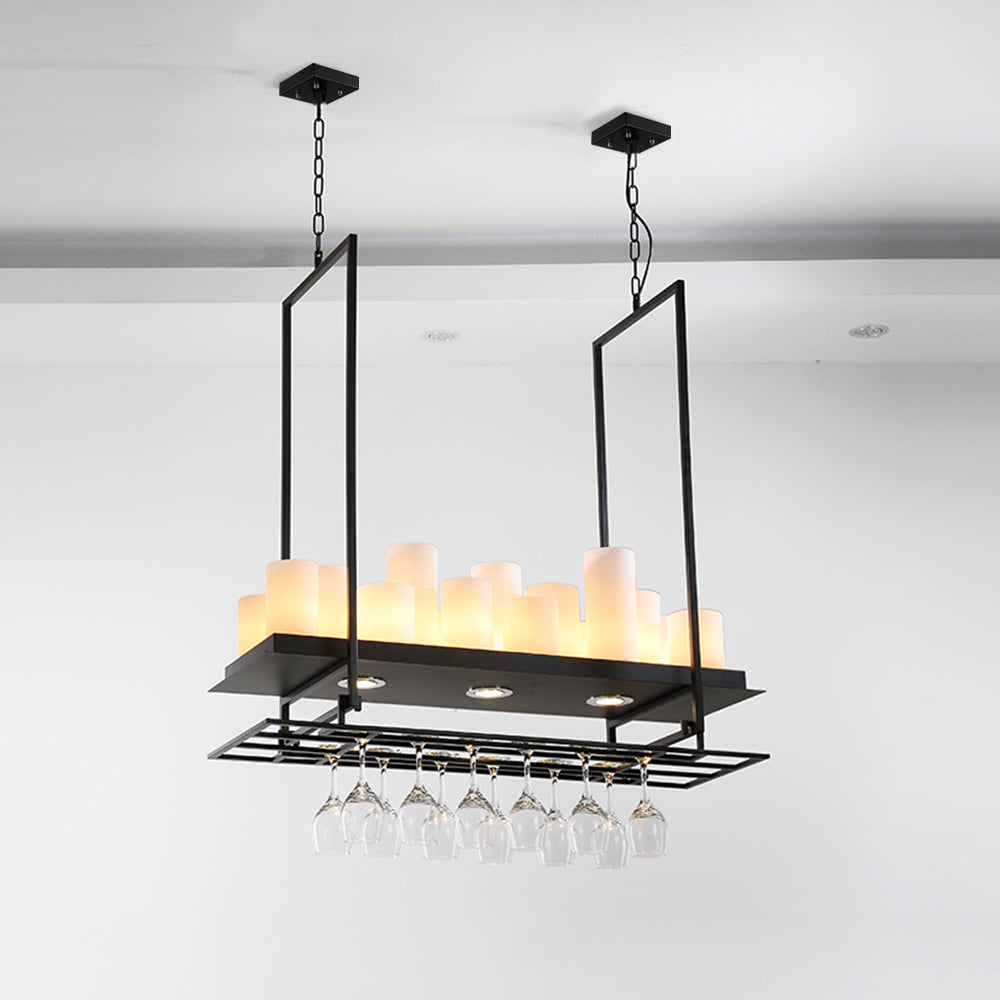 Alessio Moderna Diseño Metal/Vidrio Lámpara Colgante Negra