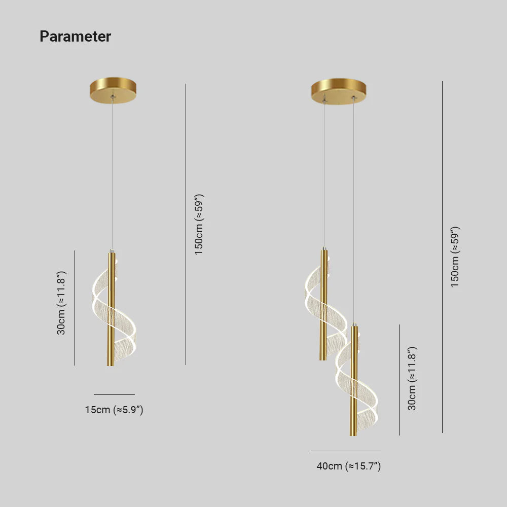 Sanna Nordica Lineal Metal/Acrílico Lámpara Colgante, Oro