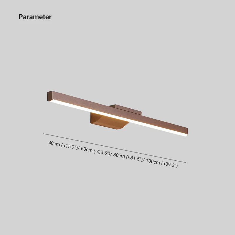 Leigh Moderno Minimalista Rectangular Aplique de Pared, Marrón