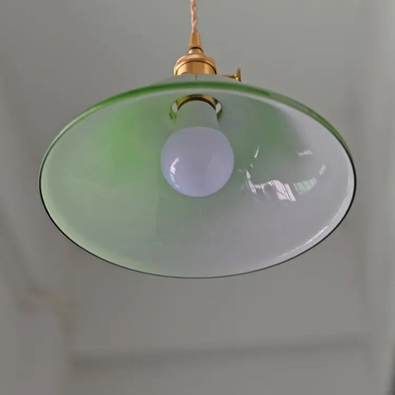 Hailie Vintage LED Lámpara Colgante Verde Metal Vidrio Dormitorio