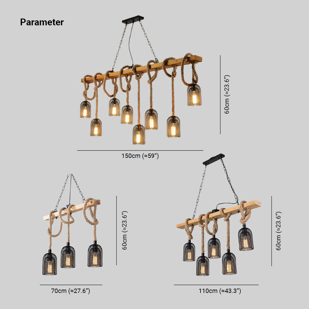 Epoch Minimalista LED Inusual Lámpara colgante Negro Metal/Cuerda Bar/Café