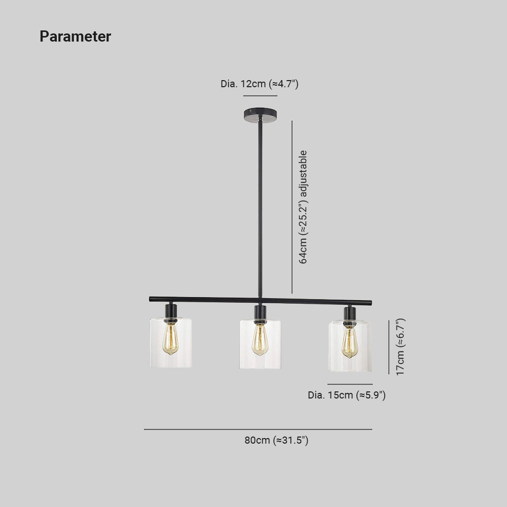 Leigh Industrial Minimalista LED Lámparas de araña Negro Metal Cocina