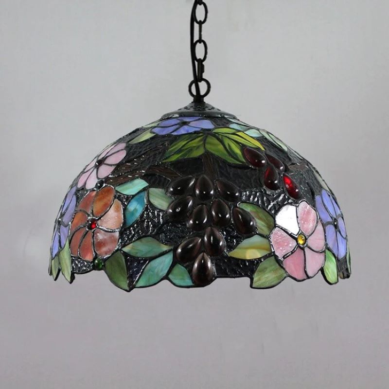 Eryn Retro LED Lámpara colgante Multicolor Flor Vidrio Salón