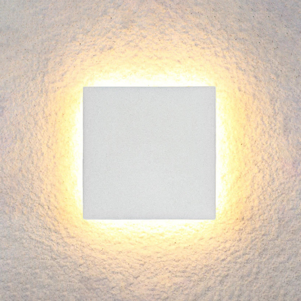 Orr Minimalista Moderno Redondo/Cuadrado Metal LED Aplique de Pared Exterior Negro/Blanco