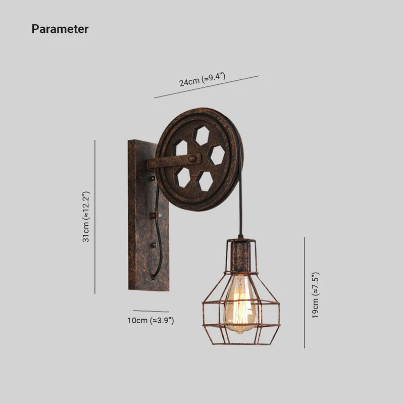 Alessio Vintage Industrial LED Aplique de Pared Bronce/Negra