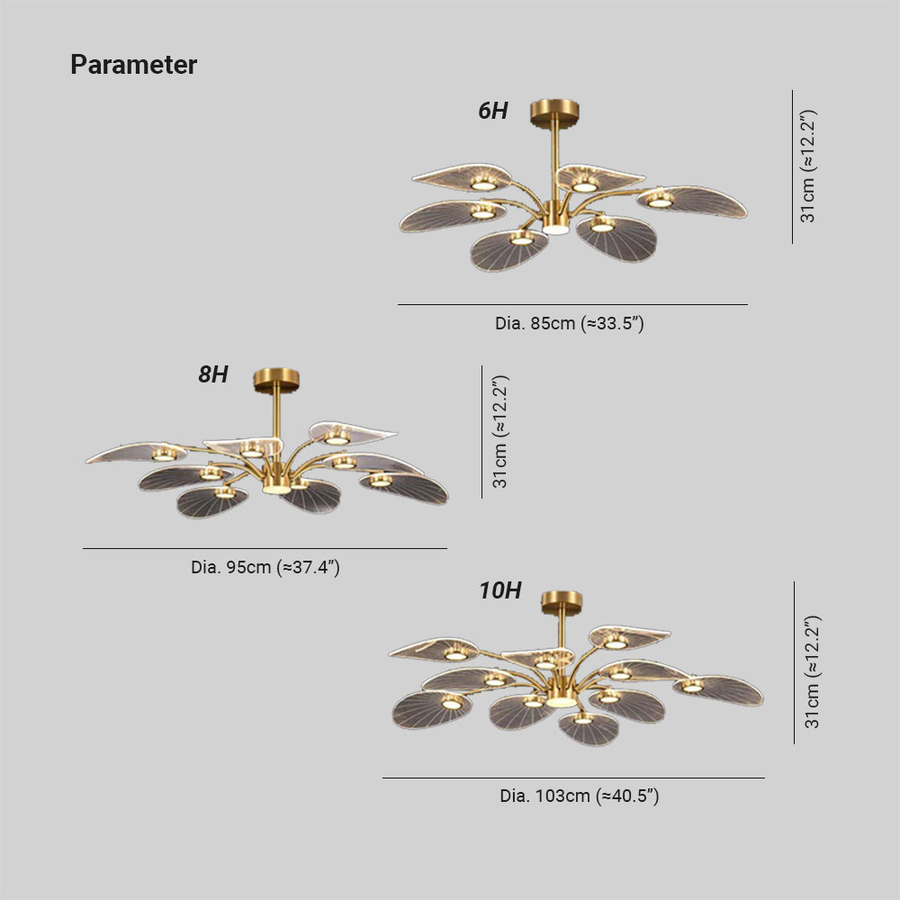 Carins Diseño Flor Metal Lámpara de Techo Dorado