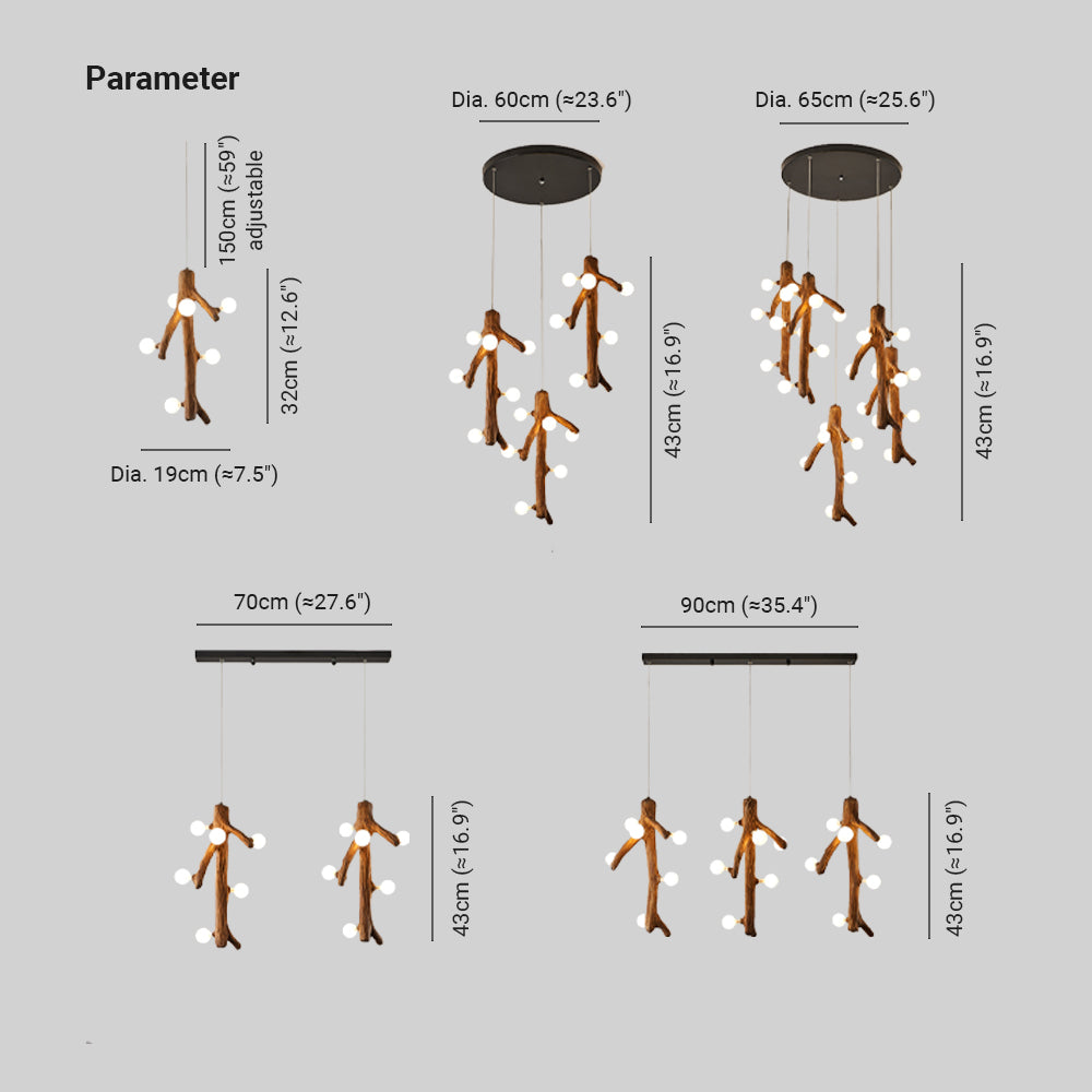 Austin Nórdico LED Lámparas de Araña Madera Salón/Comedor/Dormitorio