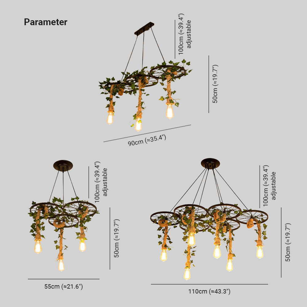 Vireo Industrial LED Lámparas de Araña Negro Ratán Bar/Salón