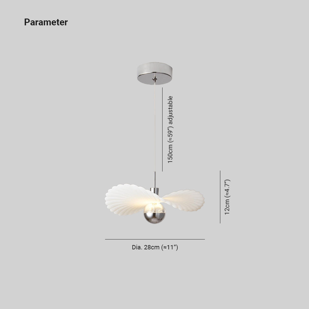 Renée Diseño Pluma Metal Resina LED Lámpara Colgante Dormitorio