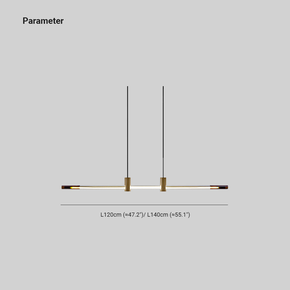 Edge Moderna Minimalista Metal/Acrílico Lineal Lámpara Colgante Dorada