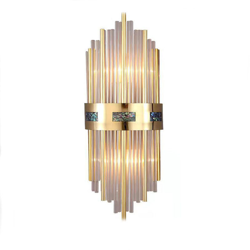 Crystal Moderno Metal LED Aplique de Pared Dorado Comedor Salón