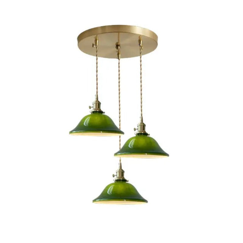 Hailie Vintage LED Lámpara Colgante Verde Metal Vidrio Dormitorio