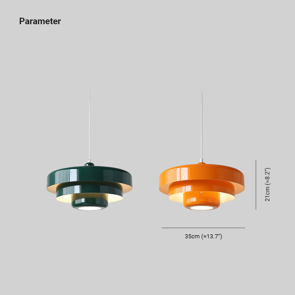 Morandi Moderna Diseño Metal Lámpara Colgante, Naranja/Verde