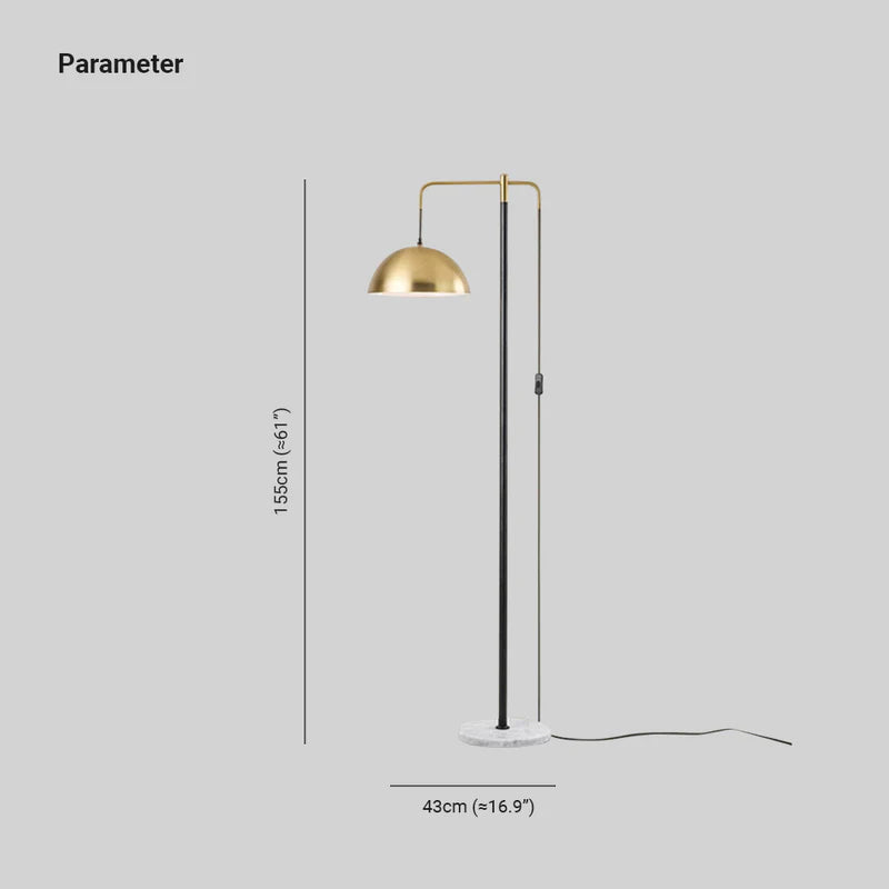 Moderna Geométrico Metal LED Lámpara de Pie, Dorado