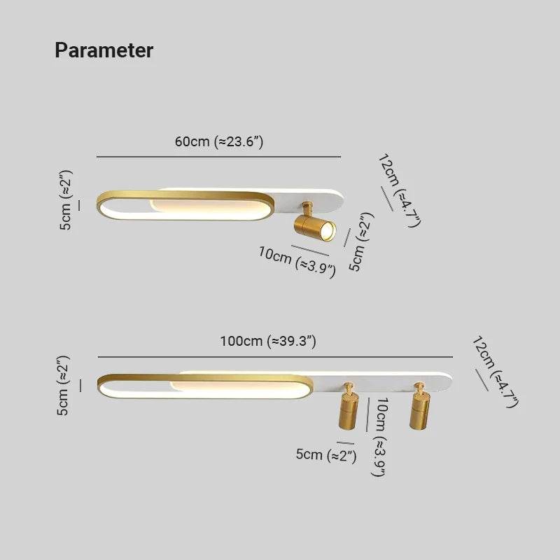 Haney Moderna LED Foco Metal/Acrílica Lámpara de Techo Negra/Dorada