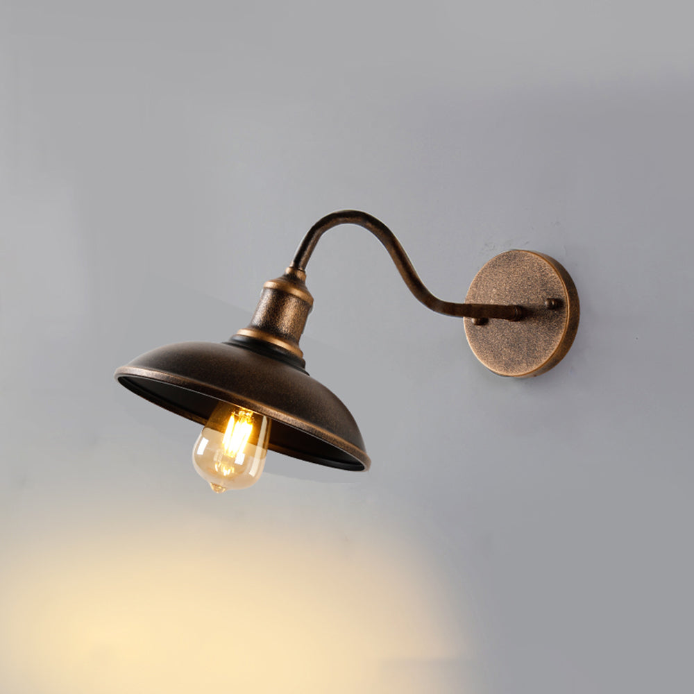 Alessio Vintage Cúpula Metal LED Aplique de Pared Exterior, Bronce