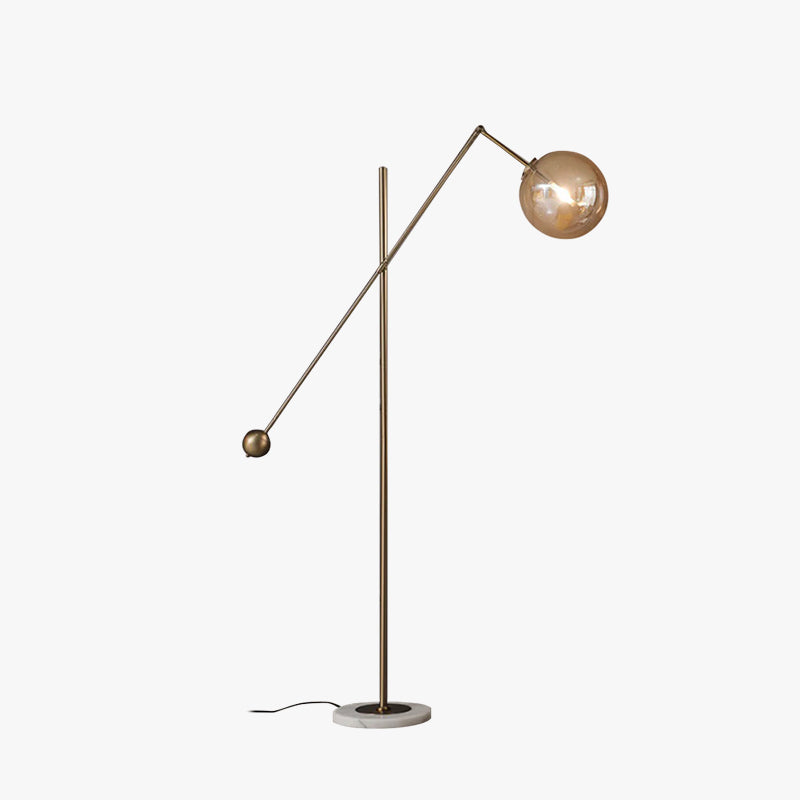 Luxury Moderna Geométrica Metal LED Lámpara de Pie, Latón