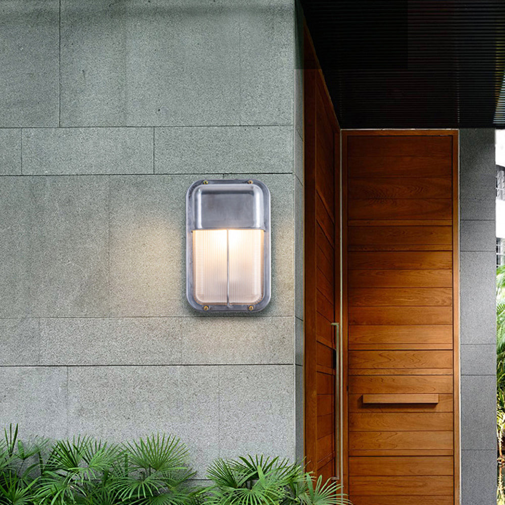 Orr Moderno Geométrico Metal LED Aplique de Pared Exterior Plata